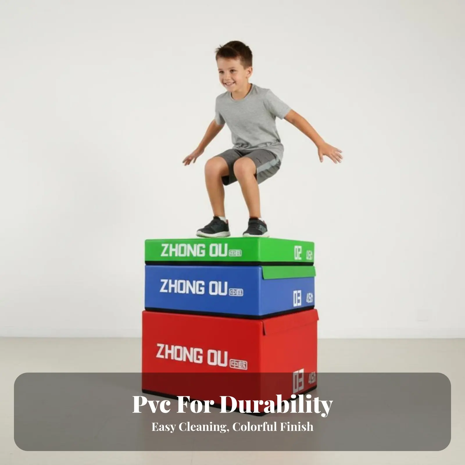 

4 Pieces 4-Piece Stackable Foam Bounding Box Set Adjustable Height Plyometric Box Set Sturdy Duty Space-Saving Design