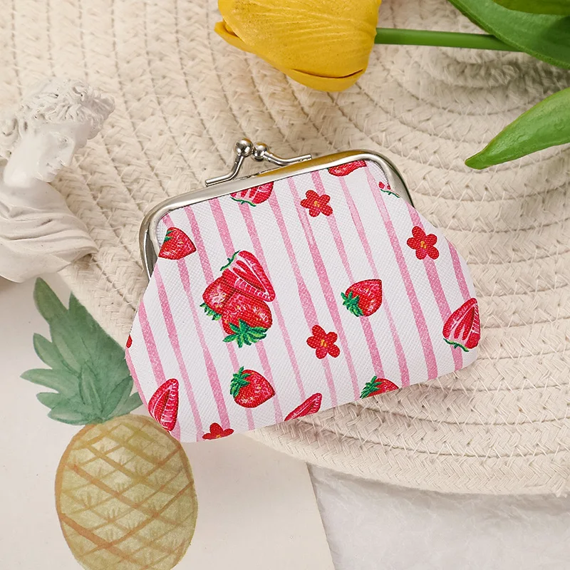 

6PCS Fashion PU Leather Coin Purse Cute Fruit Lemon Lovely Women Small Change Money Bags Key Holder Case Wallet Mini Pouch Card