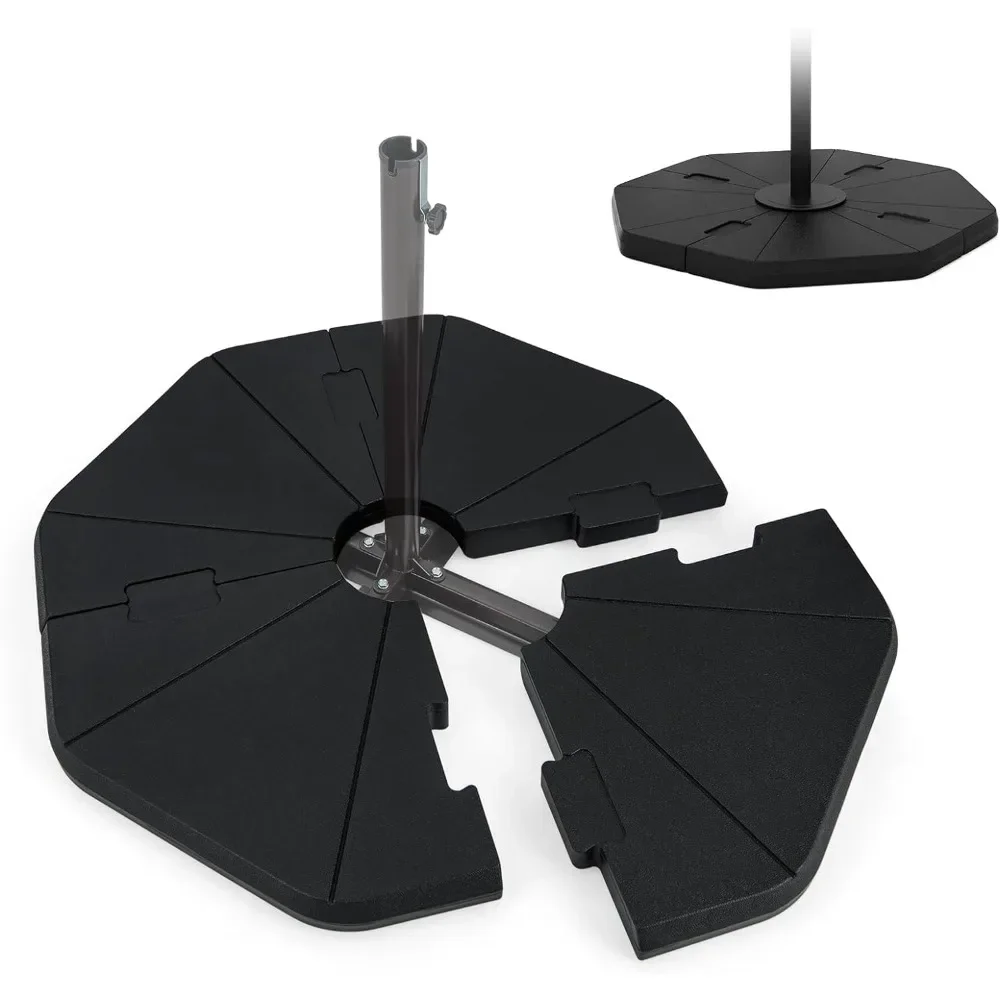 4-Piece Patio Umbrella Base, 208 lbs Heavy Duty Offset Cantilever Umbrella Stand