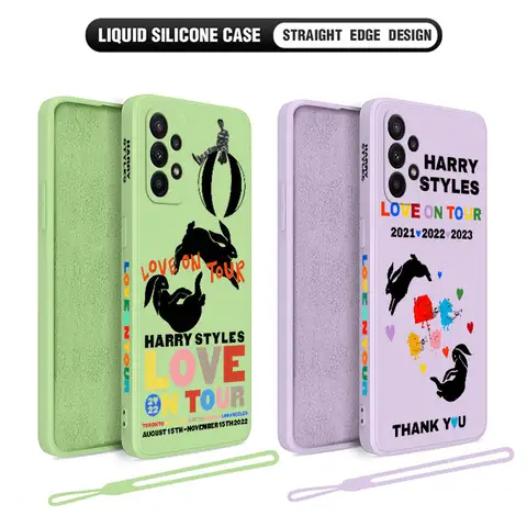 Funda de estilos Love On Tour Harrys para Samsung, A54, A34, A73, A53, A33, A23, A14, A13, A04, A72, A52, A22, A12, A71, A51, 4G, 5G, con correa de mano