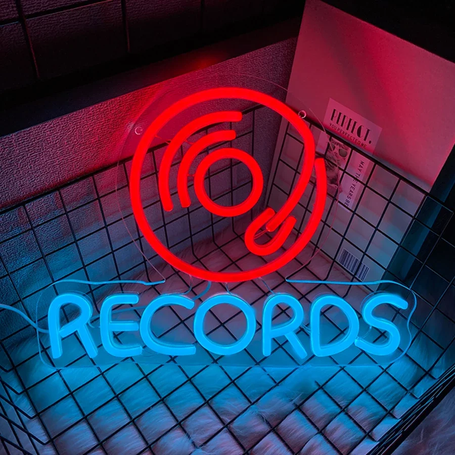 

Led Neon Light For Wall Decor,Funky Music Led Wall Decor, Aesthetic Grunge Neon Sign Room Decor，Records Neon Sign For Wall Decor