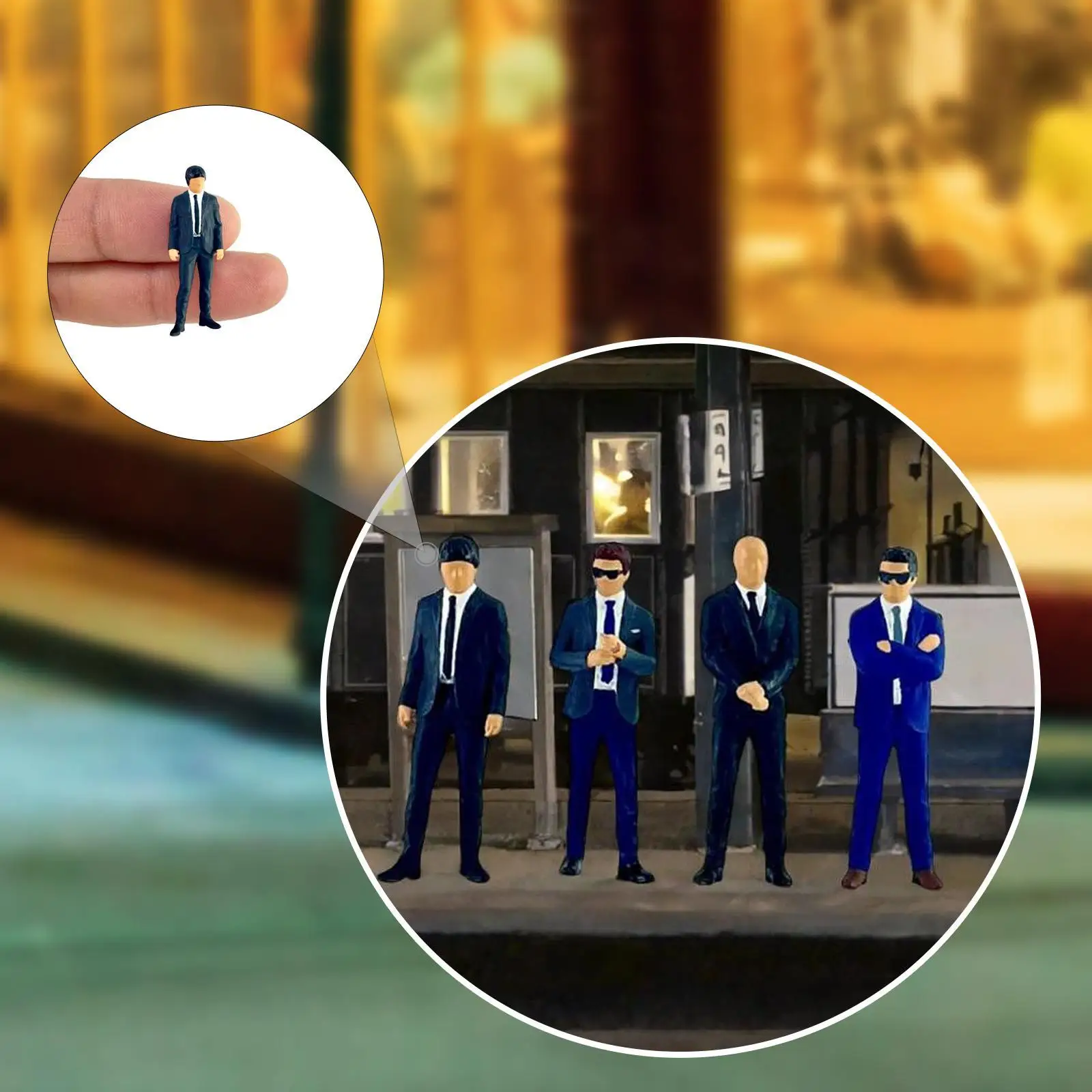 

4Pcs People Figurines 1:64 Scale Painted Figures for Tabletop Games Family