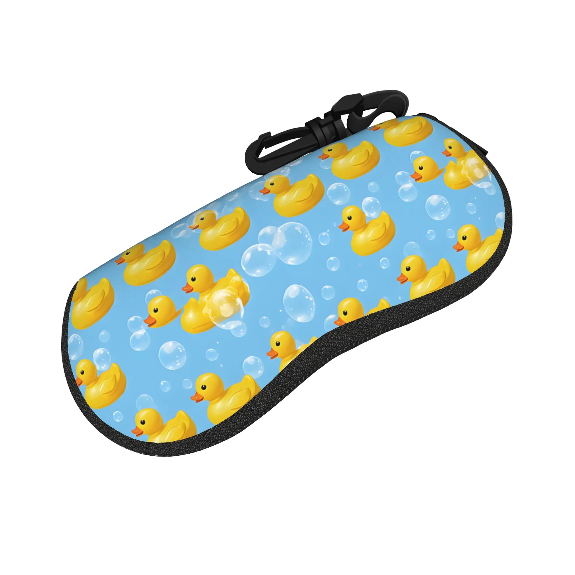 cute cartoon yellow duck Glasses Case Girl Boy Printing Zipper  Eyewear Storage Box Anti-Pressure Eye Contacts Case