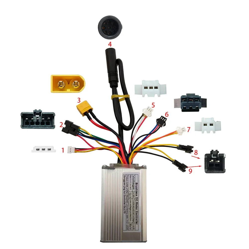 

Nulkomma JH3AZ7765DZWBT Brushless Motor Controller 36V Lithium-Ion Sine Wave E-Bike Speed Controller Suitable for Electric