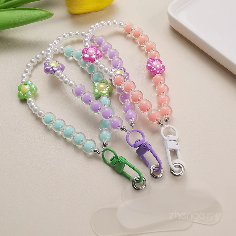 Jane Round Small Beaded Bracelet Mobile Phone Lanyard Women's Simple Small Fresh Wrist Hanging Decoration Chain Short Clip Sling