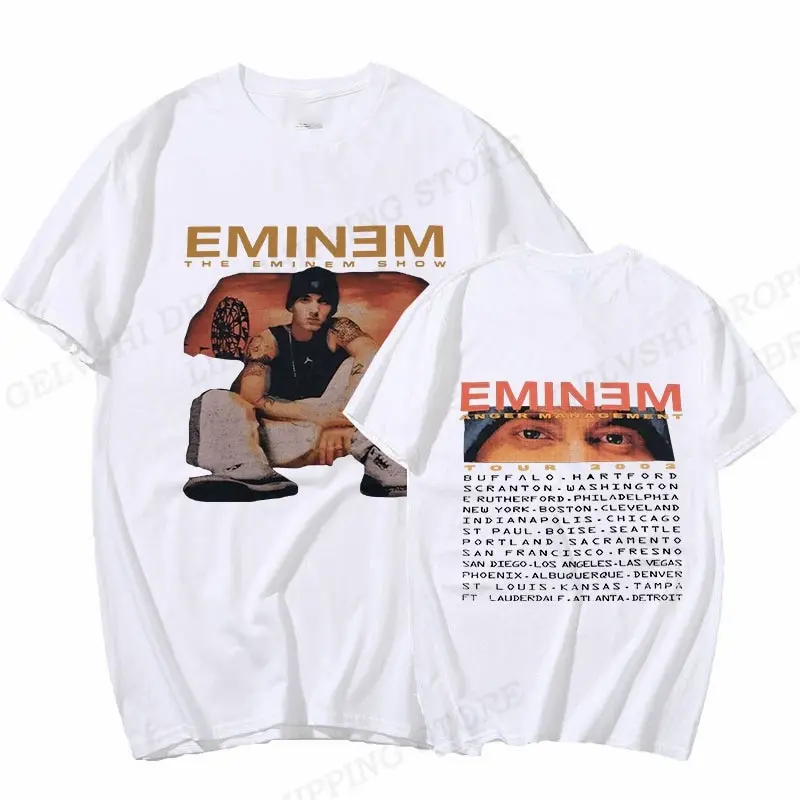 Rapper Eminem Printed Cotton T-Shirts Men Women Fashion Casual Short Sleeve T Shirt Hip Hop Harajuku Unisex Tees Tops Clothing