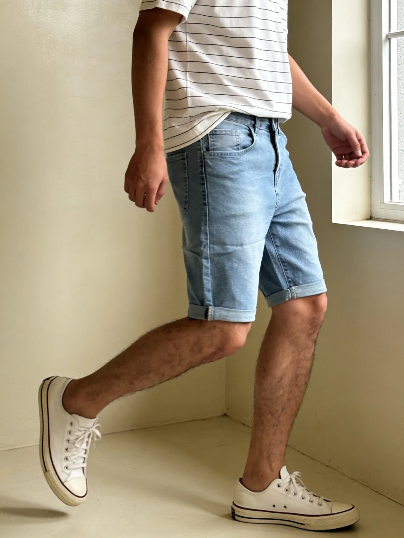 

Мужские джинсовые шорты слим-фит с эластичной тканью, синие, в стиле кэжуал, с дизайнерским принтом, для мужчин