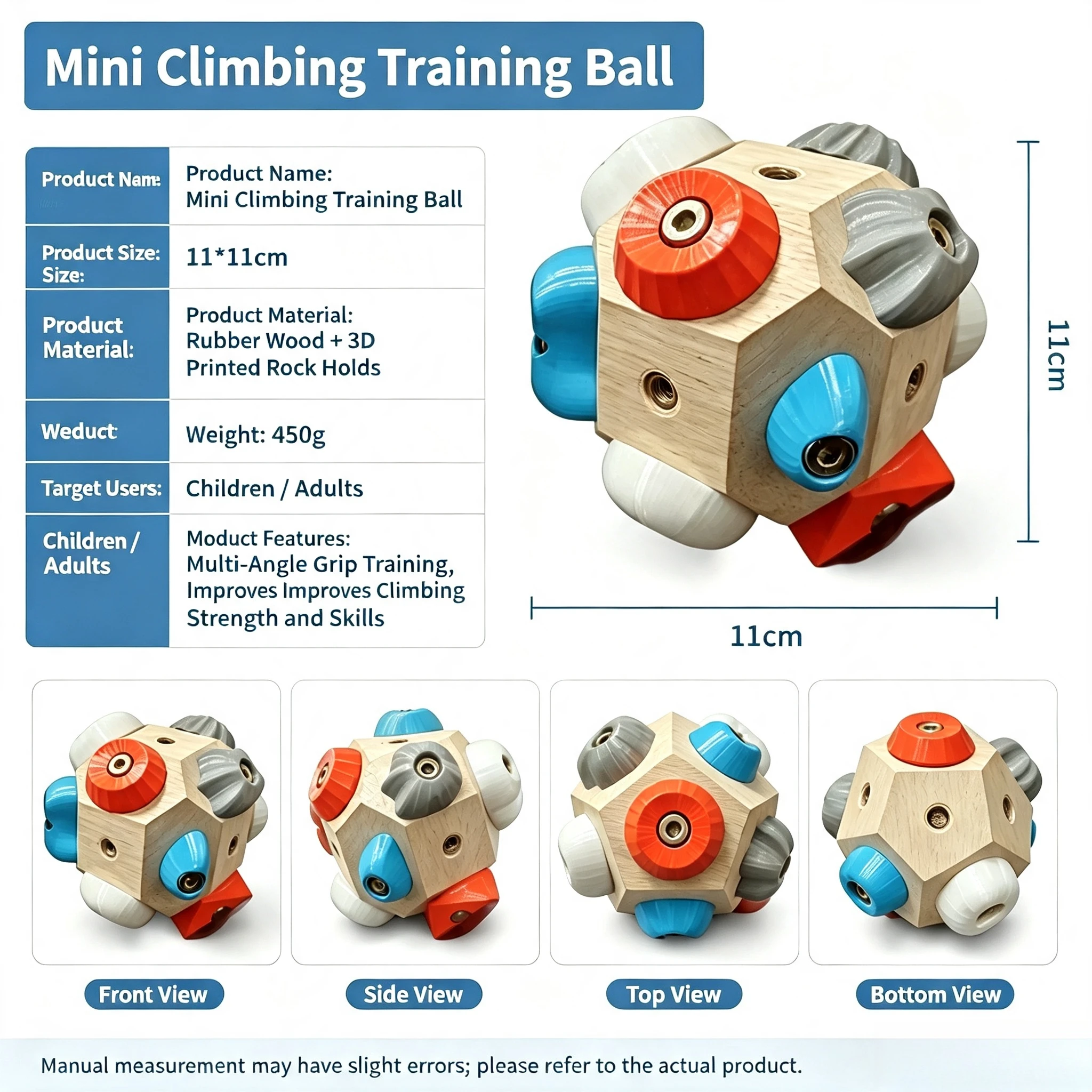 Climbing Training Block Protrusions 3D Rock Climbing Bouldering Strength Workout for Climbers Men Women Rock Climbing Beginners