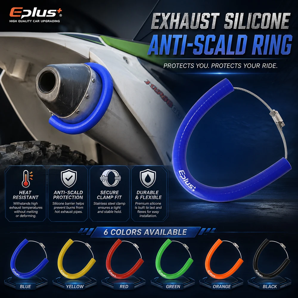 Universeller Motorrad-Auspuff-Schalldämpfer-Schutzring Silikon-Hitzeschutz Anti-Verbrühungs-Schutz für Yamaha Honda Kawasaki Suzuki KT – Detail 4