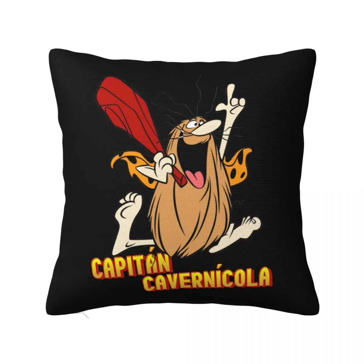 Captain Caveman Cavey Pillowcase Soft Polyester Cushion Cover Decorations Cartoon Pillow Case Cover Home Zipper 40*40cm