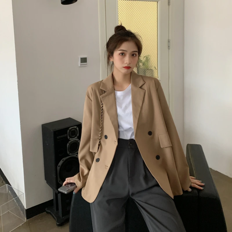 Women Blazer 2023 Autumn and Winter New Solid Color Long Sleeve Blazer Female Loose Versatile Jacket Office Blazers for Women