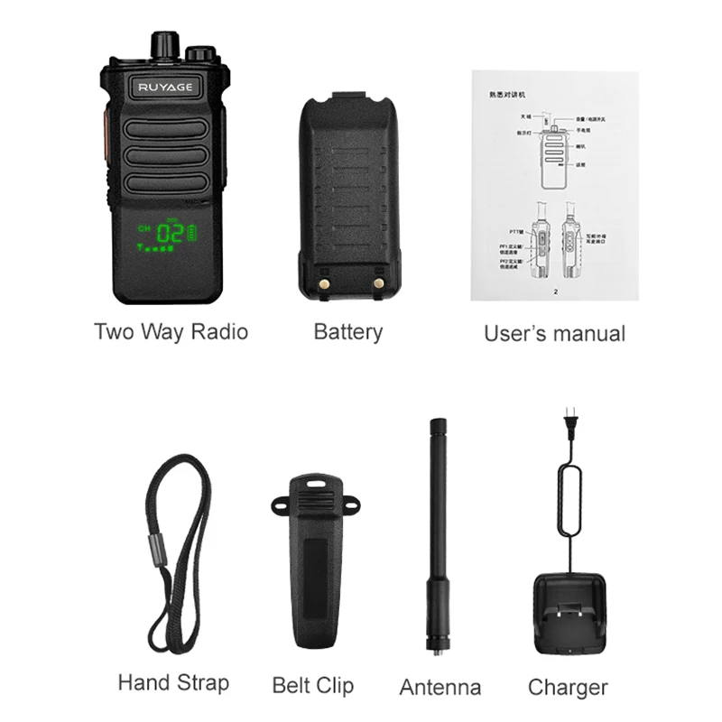 10W RUYAGE Walkie Talkie Long Range T8 Walkie-talkies 1/ 2 pcs Two-way radio Powerful Portable Radio Communicator For Hunting