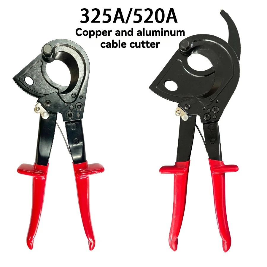 HS-520a/HS-325A Ratchet Cable Cutter, Heavy Duty Wire Cutter for Aluminum Copper Cable up to 400mm² , Manual Wire Cutting Pliers