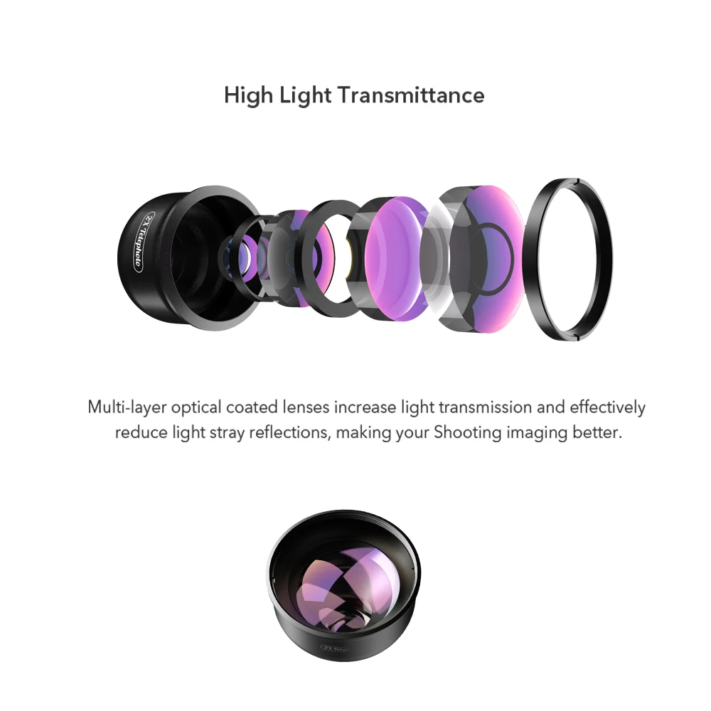 APEXEL 2x Telescope Portrait Lens Professional Mobile Phone Camera Telephoto Zoom Lenses for iPhone Samsung Android Smartphones