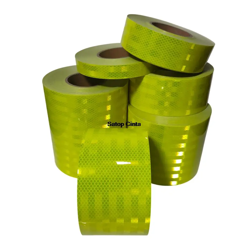2.5cm/5cm/7.5cm/10cm/15cm/20cm*5M Diamond Grade Flu-yellow Reflective Tapes Waterproof High Vis Strong Adhesive Safety Stickers