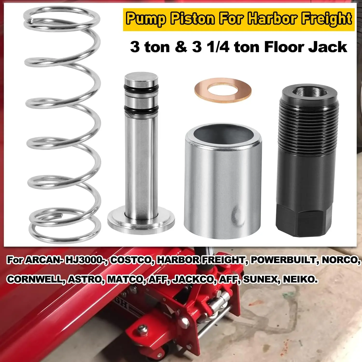 

TML Replacement Pump Piston for Harbor Freight/Costco/Arcan/Matco 3 ton & 3 1/4 ton Floor Jack Low Side