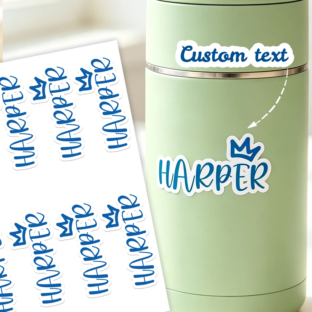 Personalized Custom Name Stickers,Custom Text,Waterproof Self-Adhesive Labels,Multi-Color Options,for Stationery Daily Items