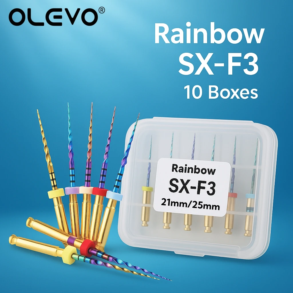 

10 Boxes Dental Heat Activated Canal Root Files NiTi Super Rotary Rainbow File SX-F3 Endodontic Tips Dentistry Accessories