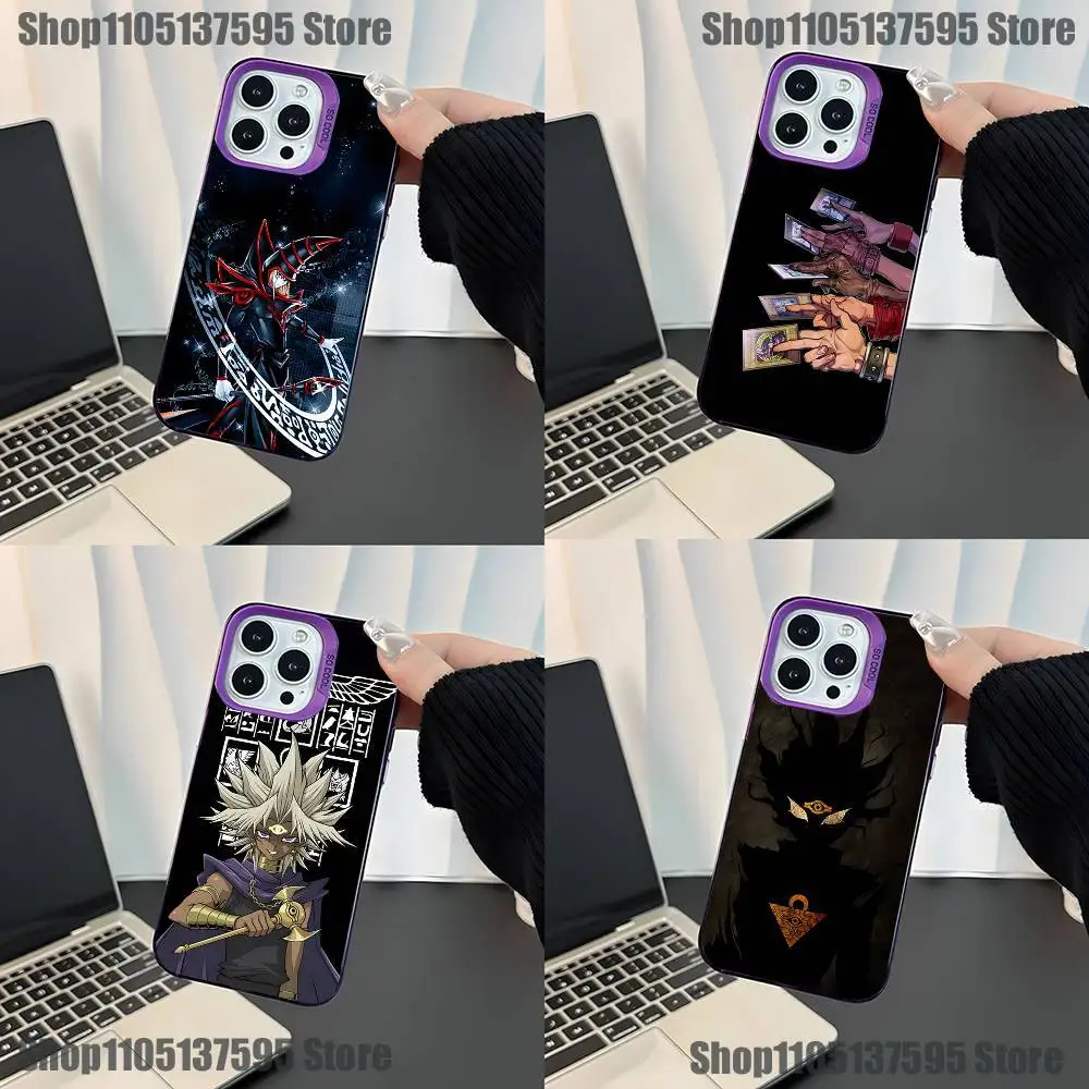 Custodia per telefono Yu-Gi-Oh per iPhone 17,16,15,14,13,12,11, Mini,Pro,E,SE4,XS,MAX Cover opaca viola caramella