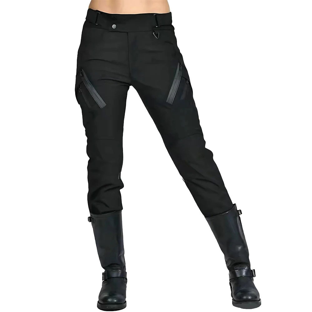 New Motorcycle Women All-season Windproof Double-layer Breathable Pants Motocross High-waisted Riding Pants Moto Anti-drop Pants