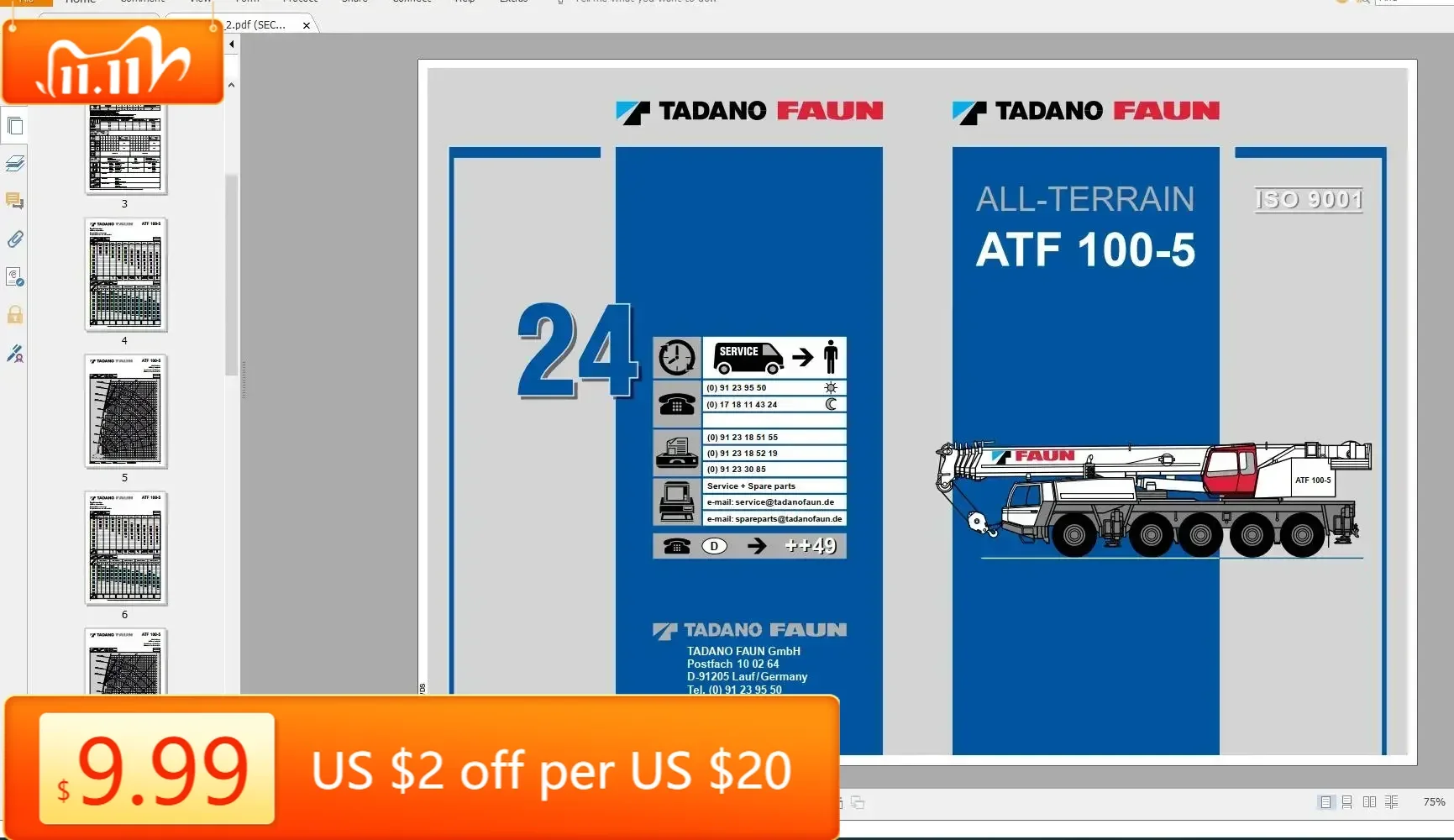 

TruckEPC TruckEPC Tadano Faun Mobile Crane Workshop & Part Catalog Manual Full Model DVD