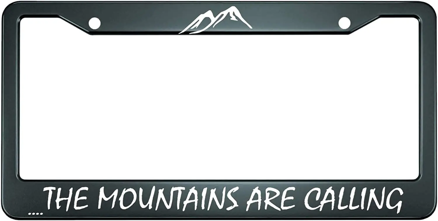 

The Mountains are Calling License Plate Frame Mountaineers Metal License Plate Cover Car Tag Frame for US Vehicles Standard