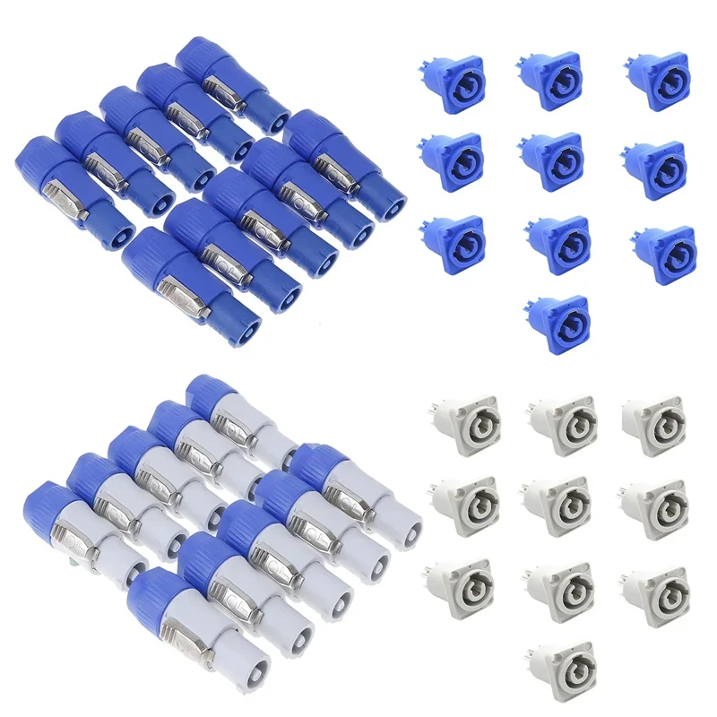 

10 Set 3 PIN AC Powercon Connector Male Plug NAC3FCA NAC3FCB AC Cable 20A 250V Power Plug Adapter for Stage Light LED Screen