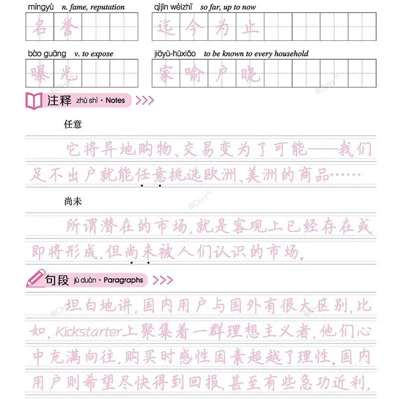 4Pcs/set HSK Level 1-3/4/5/6 Handwriting Workbook Calligraphy Copybook for Foreigners Chinese Writing Study Chinese Characters