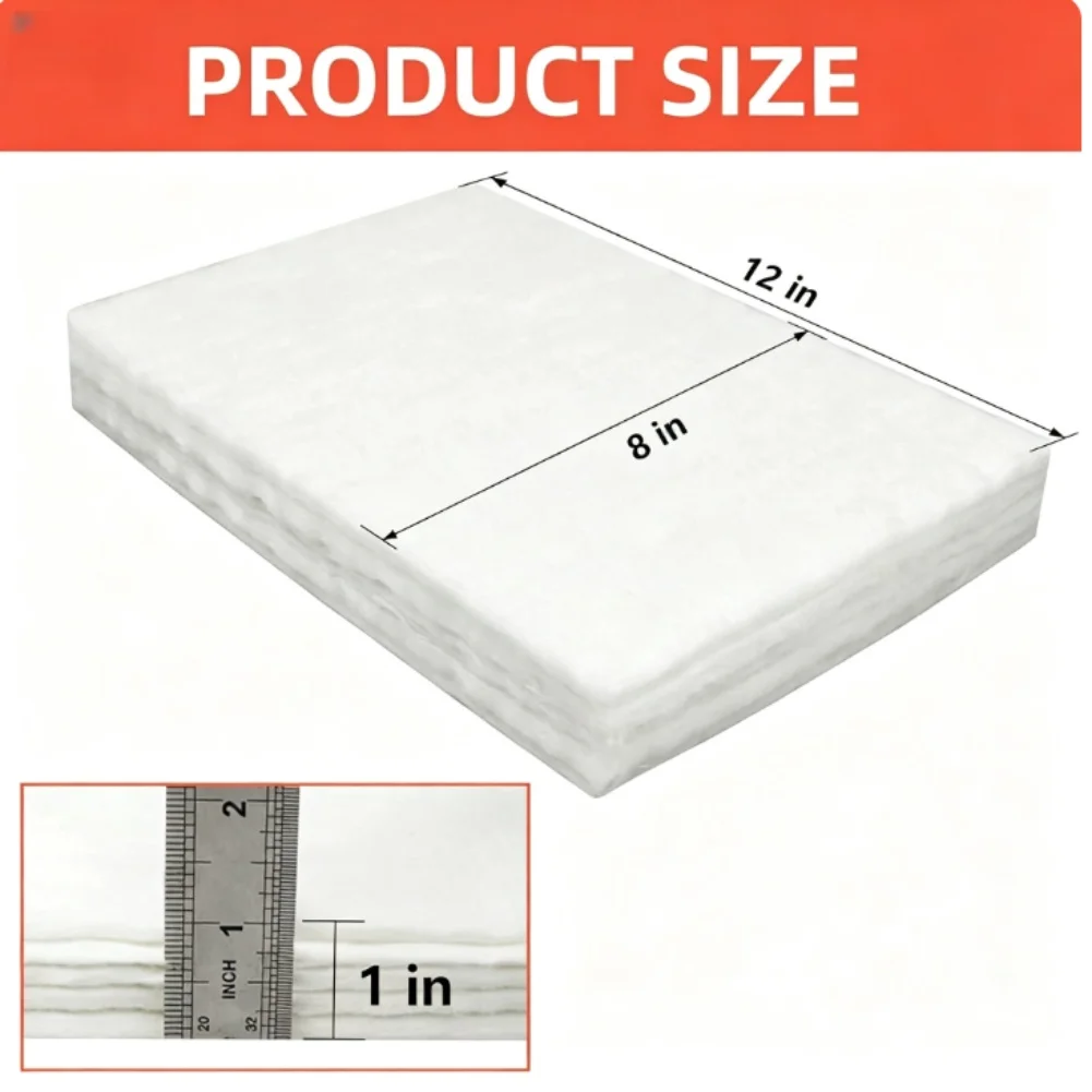 6pcs High=Temp Fiber Blanket For Stoves Cuttable Ceramic Wool Felt For Mini Fireplaces, Camping & Outdoor Cooking Heat Shield