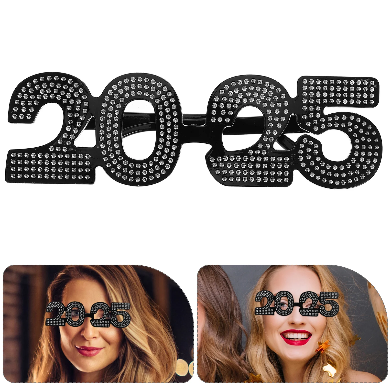 

1Pair 2025 Eyeglasses Funny Number Plastic Decorative Party Prop Lightweight New Year Photo Accessories 2025 Eyeglasses