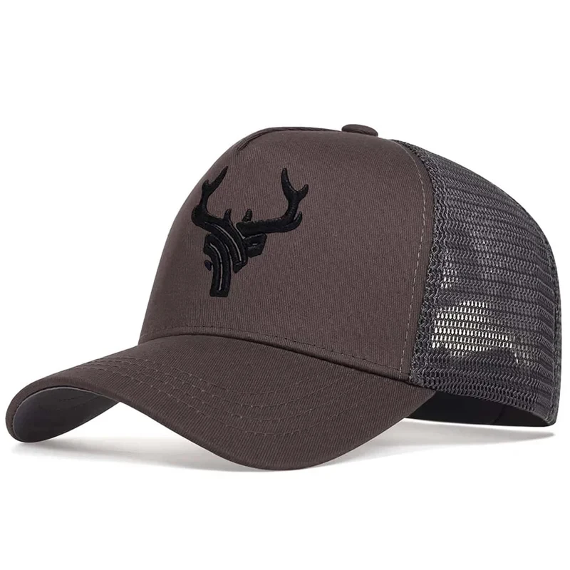 Unisex Animal Antlers Embroidery Baseball Net Caps Spring and Summer Outdoor Adjustable Casual Hats Sunscreen Hat Sports Cap