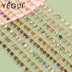YEGUI C82, 보석 액세서리, diy 체인, 18k 금 도금, 0.3 미크론, 천연석, diy 체인 목걸이, 보석 만들기, 1 메터/몫