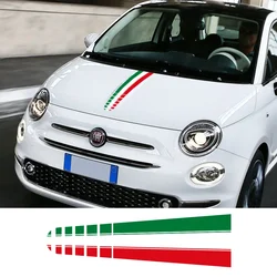 Car Bonnet Stripe Vinyl Decal Hood Italian Flag Line Graphics Racing Sport Sticker Waterproof Accessories For Fiat 500 Abarth