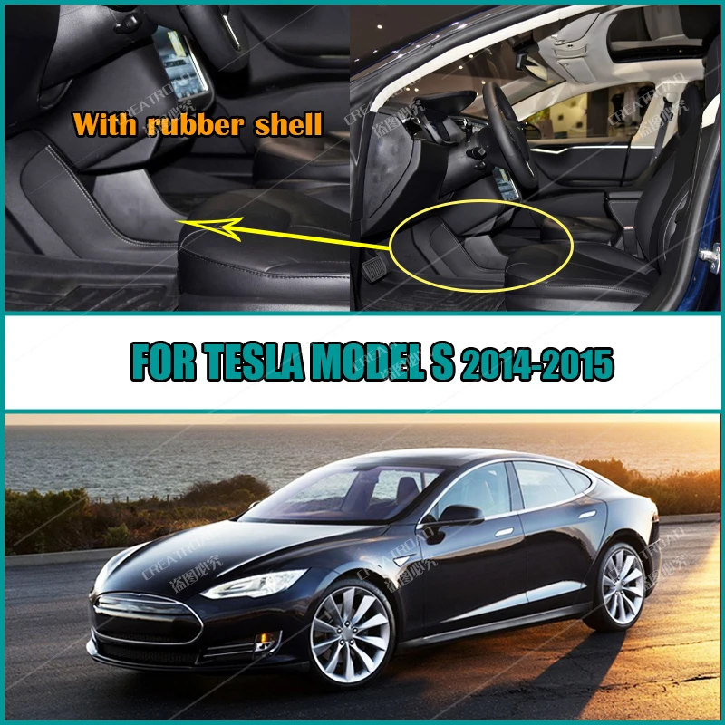 Custom Carbon Fibre style Floor Mats For Tesla MODEL S 2014 2015 Foot Carpet Cover Auto Interior Accessories