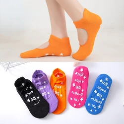 Women Yoga Star Socks Silicone Non Slip Pilates Sock Breathable Fitness Ballet Dance Cotton Sports Elasticity Socks Red Socks