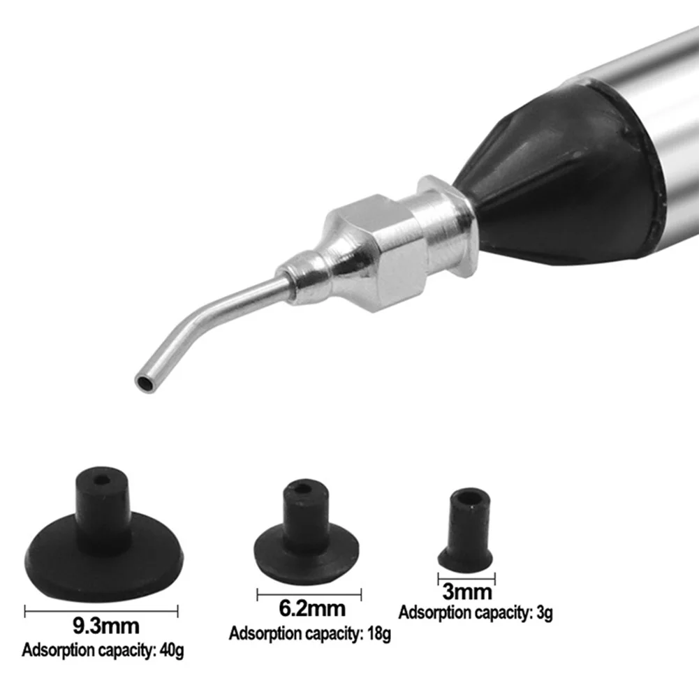 Vacuum Pick Up For Pen for SMD Parts with Conductive Silicone Cup Material Compatible with Static-Sensitive Environments