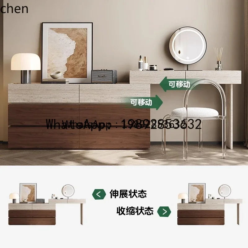 

W7-dresser, chest, integrated modern minimalist bedroom, retractable end of bed, medium antique locker, makeup table accessories