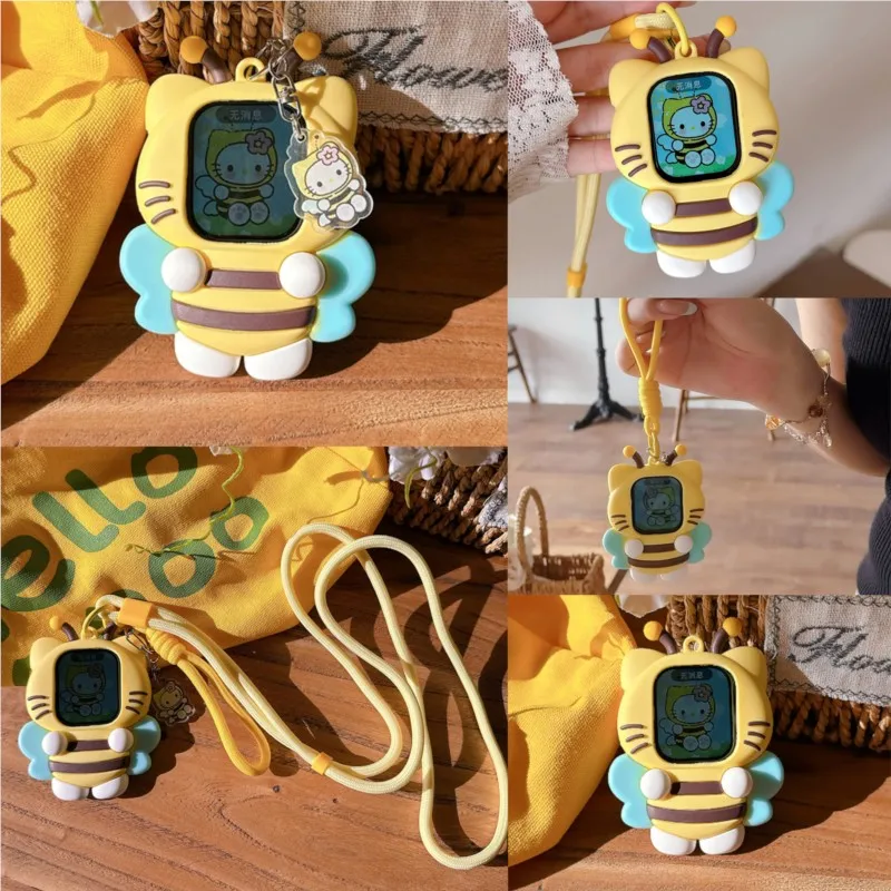 Cute Honey Hello Kitty Lanyard Case For Apple Watch Sport 1/2/3/4/5/6/7/8/9st Gen S10 S11 Ultra SE 38/45/41/44/42/46/49mm Case