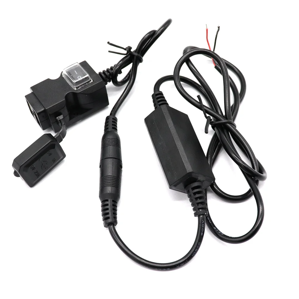 

Motorcycle USB Adapter Waterproof Dual USB Power Socket for Tablet GPS Camera Digital Cameras Smartphone (Black)