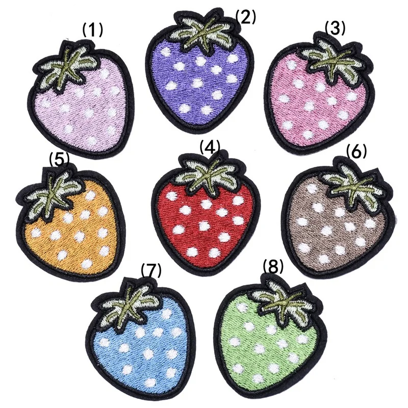 

100pcs/Lot Luxury Embroidery Patch Fruit Strawberry T-shirt Dress Bag Underwear Clothing Decoration Accessory Craft Diy Applique