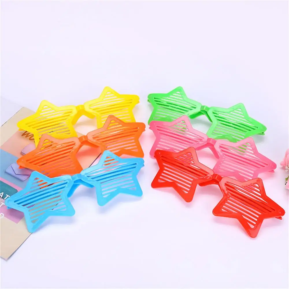 Colorful Five-pointed Star Blinds Glasses Children Plastic Colorful Glasses Masquerade Party Dress-up Supplies Decor Glasses