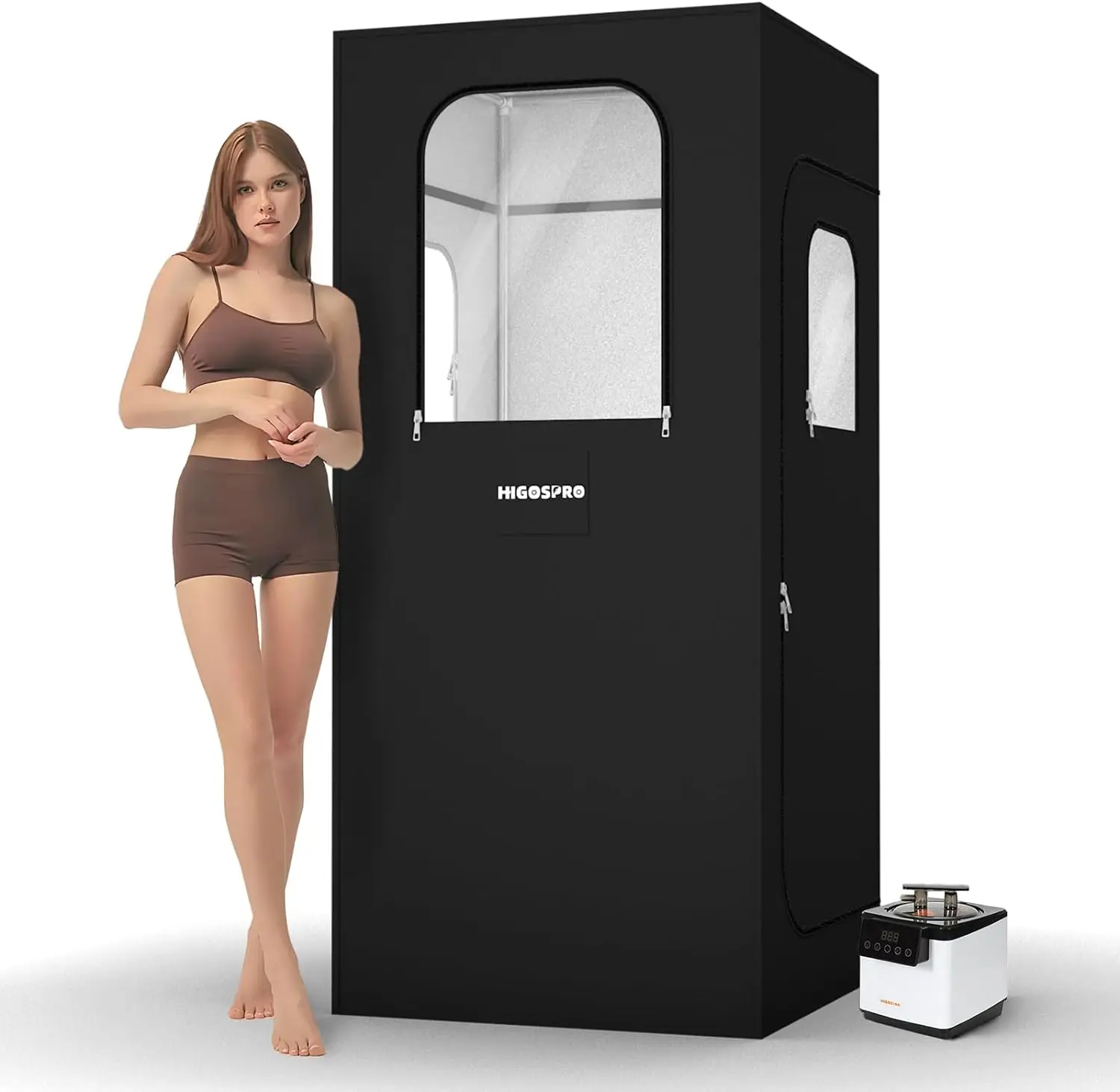 71in High Full Size Steam Sauna 600D Canvas,Portable Steam Sauna, Sauna with Touchscreen 1000W & 2.6 L Steam Generator