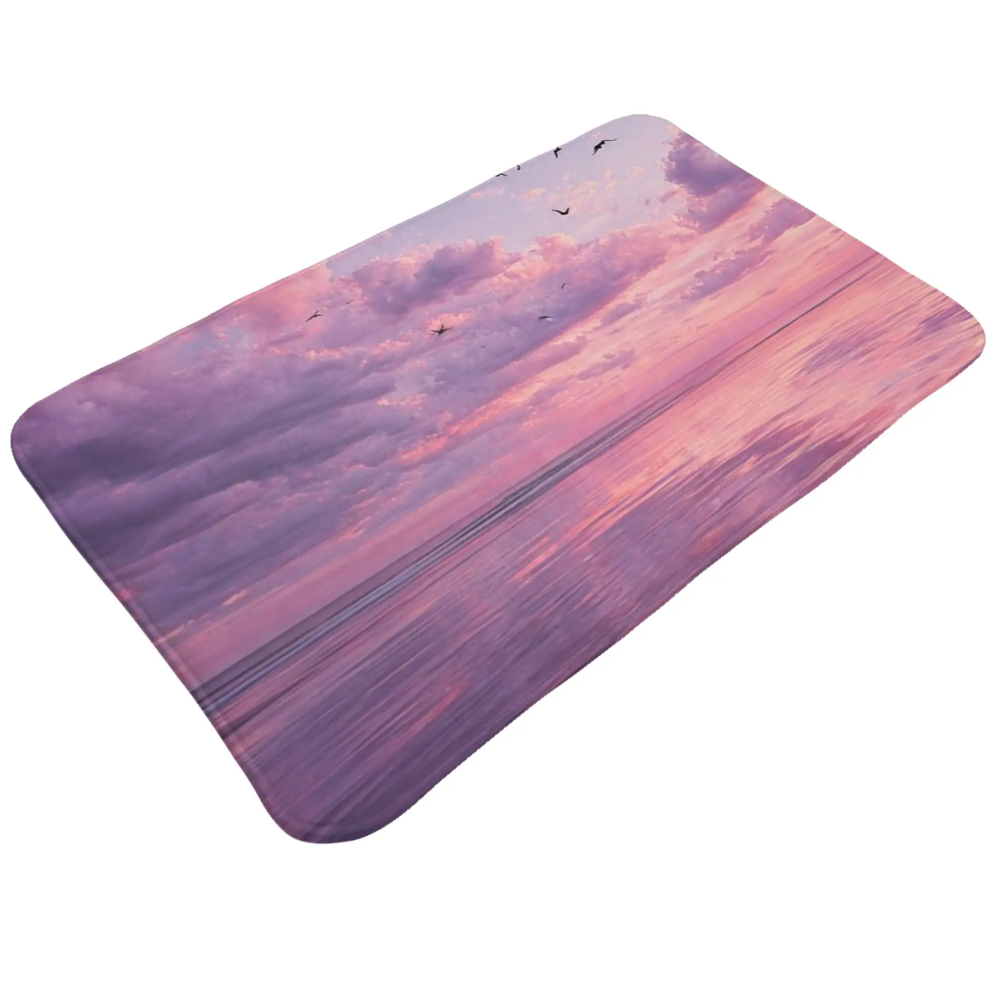 Pink Sunset Cloud Reflection Water Sky Print Anti-Slip Doormat Bedroom Mat  Welcome ModernDecor