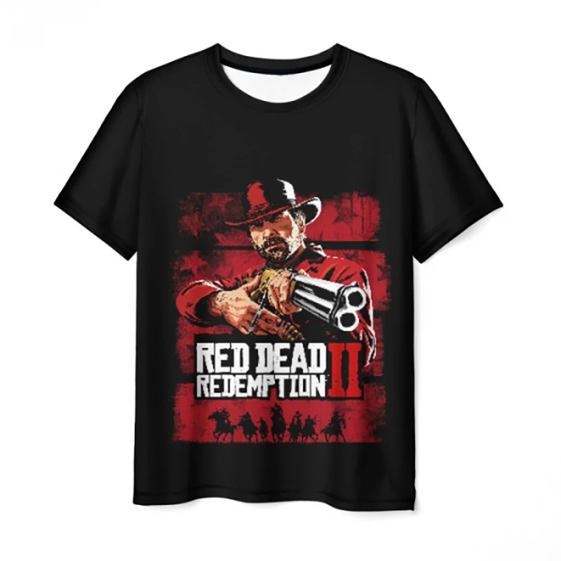 Red Dead Redemption 2 T-Shirts Game 3D Print Streetwear Men Women Fashion Oversized Short Sleeve T Shirt Y2K Unisex Clothing