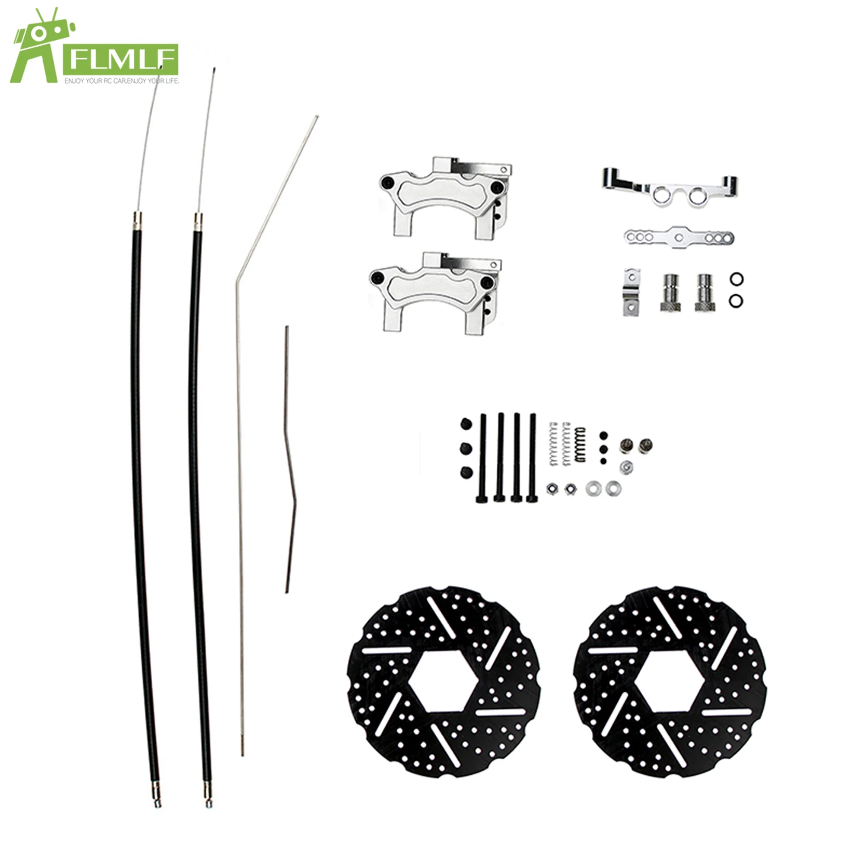 Alloy CNC Front or Rear Wheel Cable Brake System Kit Fit for 1/5 HPI ROFUN BAHA ROVAN KM BAJA 5B 5T 5SC Rc Car Toys Games Parts