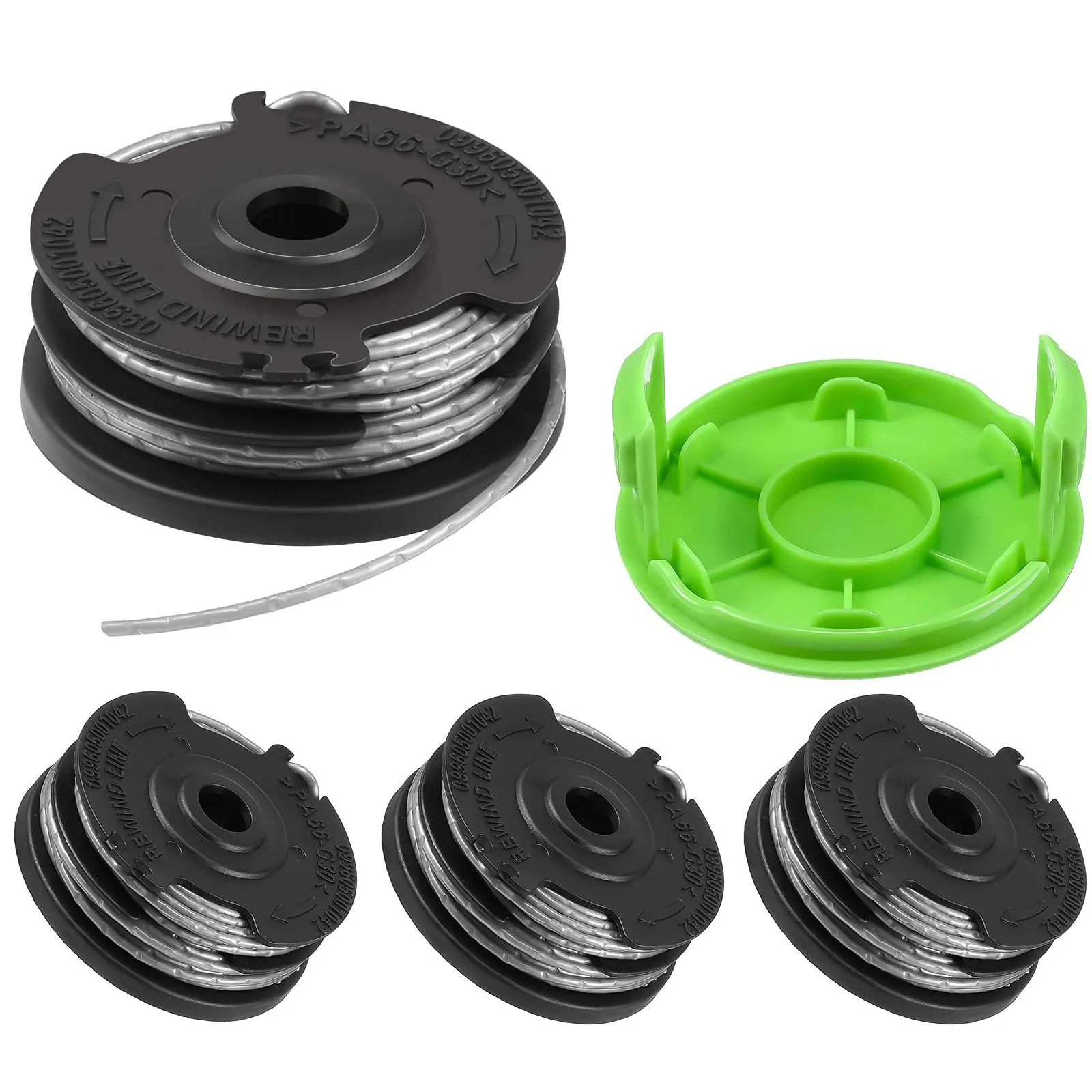 Weed Eater Dual Line String Trimmer Replacement Spool for Greenworks 2900719,20Ft 0.065Inch (4 Spool + 1 Cap)