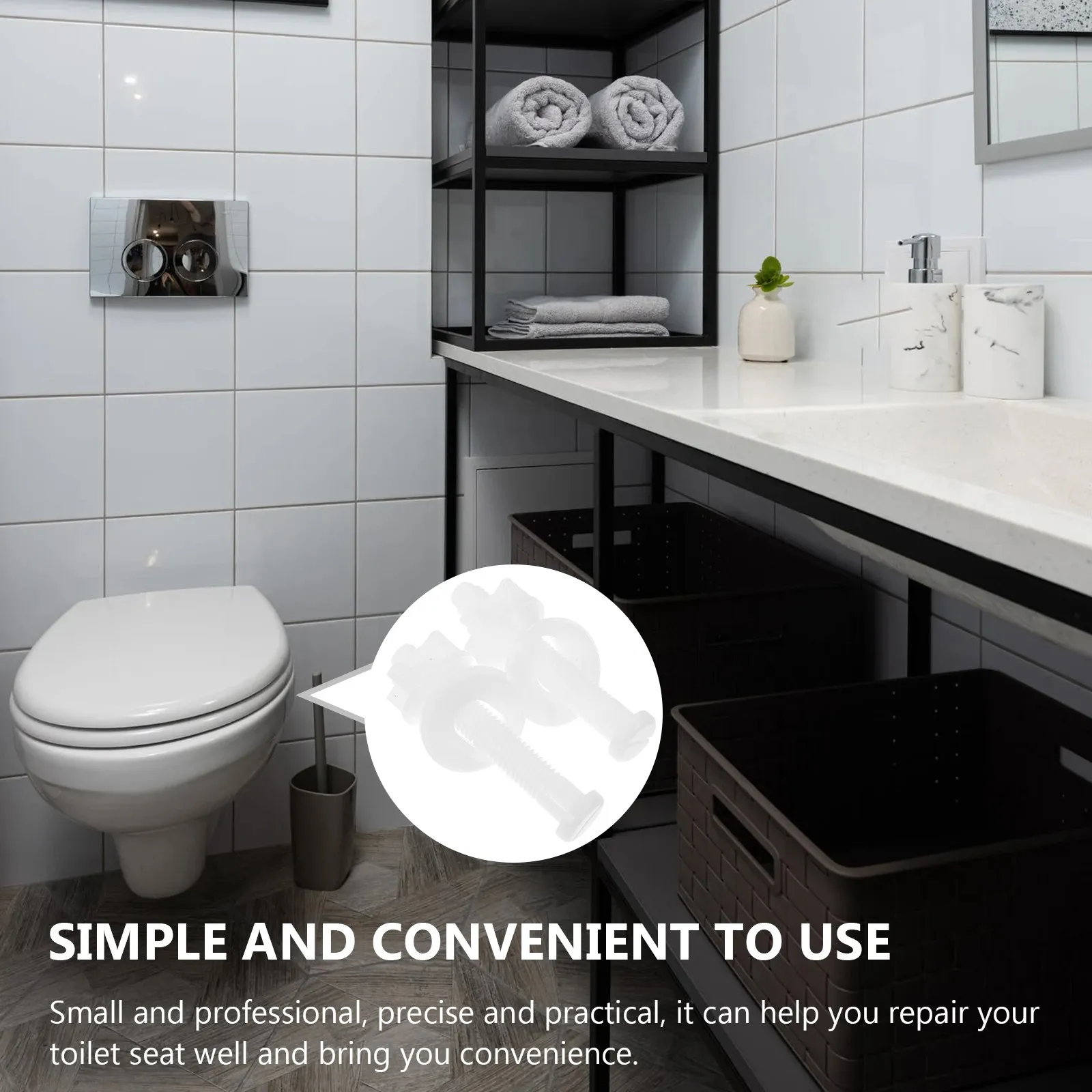 

2 шт. усиленных болтов для унитаза с шайбами, из нержавеющей стали, универсальный комплект для крепления сиденья унитаза, стандартный размер