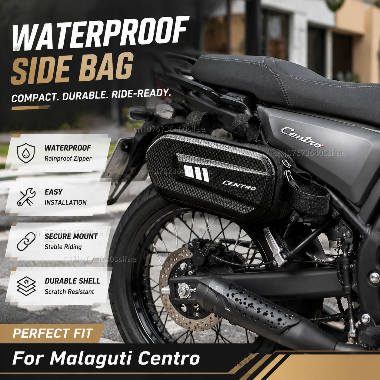 Bolsa lateral para motocicleta, alforja de carcasa dura impermeable con logotipo personalizado para Malaguti Centro 2008-2015, bolsa lateral impermeable