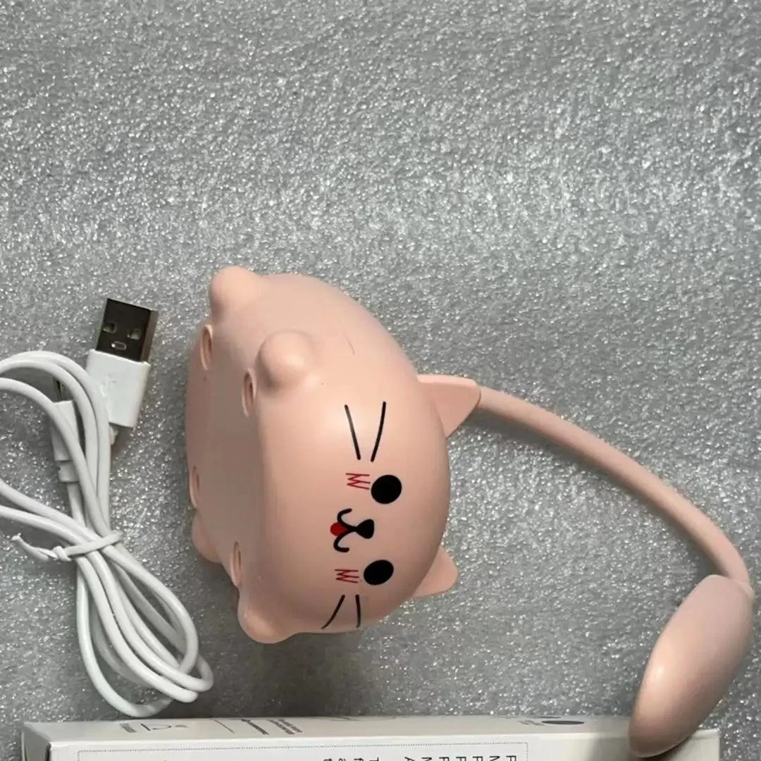 USB Charging LED Small Table Lamps Cute Pet pink bear Mini Night Lights Student Learning Eye Protection Book Lamps Bedside Decor
