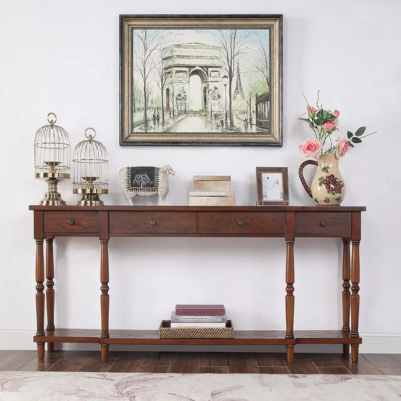 Medieval Simple Console Table Storage Vintage American Charm Console Table Vintage Elegant Salon Living Room Furniture